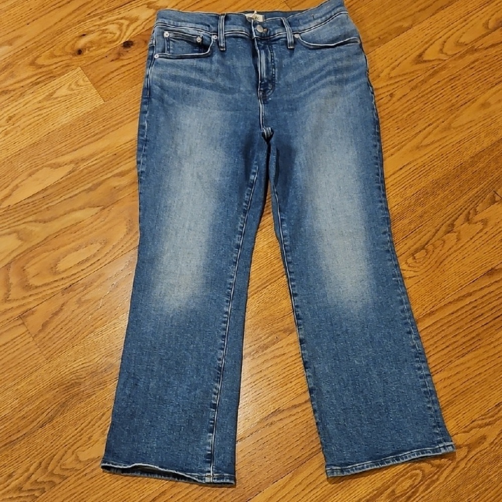 Madewell Women's Denim Blue Jeans 30  Mid-Rise Kick Out Jeans